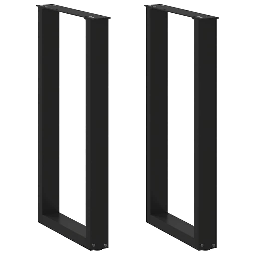 SXZenSpace U-Shaped Bar Table Legs 2 pcs Black 40 x 90-91 cm Powder-Coated Steel with Adjustable Feet for Kitchen Breakfast Office Lounge Dining Rooms