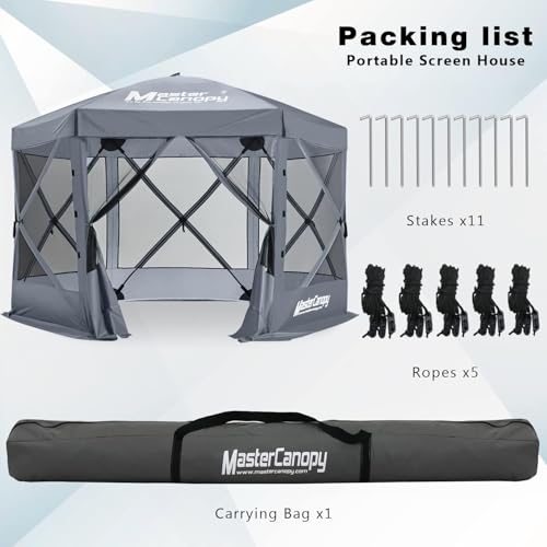 Image of MASTERCANOPY Portable Screen House Room Pop up Gazebo Outdoor Camping Tent with Carry Bag(6x6, White Camouflage)