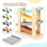 Vanplay Wooden Car Ramp Montessori Toys for 1 2 Year Old Boys- 4 Mini Cars, a Toy Garage, Baby Gifts Toys for 1-2 Year Old, No Assembly Required - Image 5