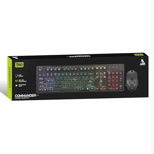 Image of TAG Gamerz Commander 2.0 RGB Gaming USB Keyboard and Mouse Combo|Floating Keycaps|Rainbow RGB Backlight Effects|Silent Keys|Multimedia Keys|1600 DPI with 4 Buttons Gaming Mouse for Pc /Laptop /Mac-White