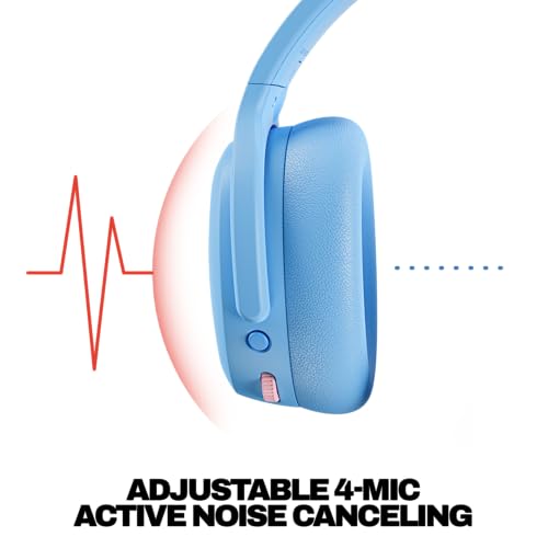 Image of Skullcandy Crusher ANC 2 Wireless Bluetooth Over-Ear Headphones with Active Noise Cancellation, Adjustable Sensory Bass, 50Hr Battery, 40 mm Drivers, Multipoint Pairing, Built-in Mic - Preppy Summer