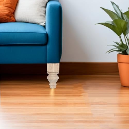 Patas de madera maciza UKCOCO 6x15 cm redondas para sofás de estilo francés 6