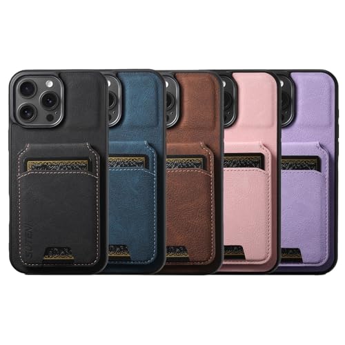 Étui portefeuille en cuir de qualité supérieure pour iPhone 16 marron - 5