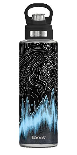 Tervis Triple Walled Topographic Radar Insulated Tumbler Cup Keeps Drinks Cold & Hot, 40oz Wide Mouth Bottle, Stainless Steel
