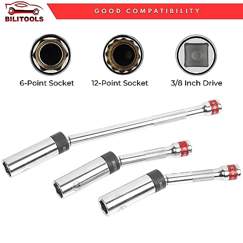 Bilitools B1R95314 6 Piece 3/8-Inch Drive Magnetic Swivel Spark Plug Socket Set-Includes 9/16-Inch thumb #3