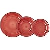 Piatto da pranzo Quid Coral Vita Rosso Ceramica 27 cm (12 Unità) | Leroy Merlin