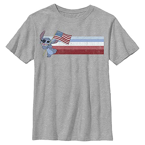 T-shirt Stitch Disney pour garçon en coton gris chiné taille XS