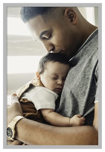 Amanti Art Picture Frame 20x30 Photo Frame, Hera Chrome Wood Framing for your Wedding Photos, Family Pictures, Diploma, Certificate, Kids Art Gift for Mom or Poster Wall Decor