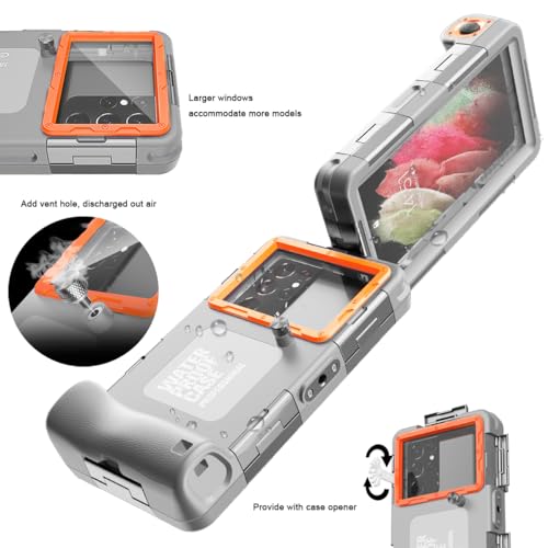 CarGad 2026 Underwater Phone Cases for Snorkeling, Waterproof Phone Case for Phone 17/16/15/14/13/12Pro Max for Galaxy S25/S24/S23/S22/S21,Scuba Underwater Photo Video Grey by CarGad - Used condition - Image 8