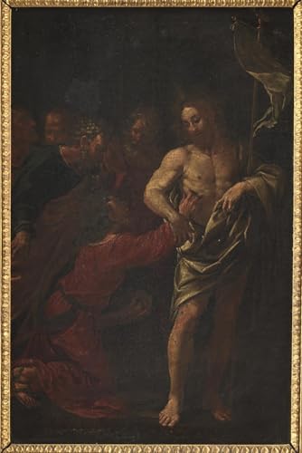 Vintage lienzo pintura de la incredulidad de santo, arte mural exclusivo de 60x90cm