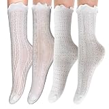 Diseño Elegante y Romántico – Los calcetines Merlvida para mujer combinan encaje delicado con volantes suaves, resaltando un estilo femenino y sofisticado