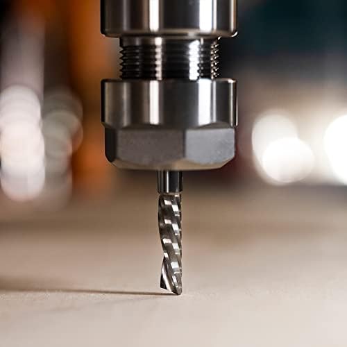 SpeTool Spiral End Mill 1-Flute(O Flute) 6 mm Shank 6 mm x 22 mm Cut Tungsten Carbide Spiral End Mill Professional CNC Rotary Bit for Aluminum Acrylic PVC MDF Plastic