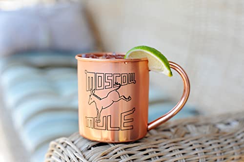 Alchemade 100% Pure Copper 14 Oz Mug With Retro Mule Logo For Moscow Mules, And Other Cocktails - Keeps Drinks Cold Longer - Made To Stay Tarnish Free #TOP5
