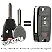 KeylessOption Keyless Entry Remote Control Car Flip Key Blade Fob Uncut Blank Chip Transponder Replacement