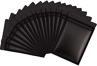 100 Pieces Resealable Smell Proof Bags Foil Pouch Bag Flat Ziplock Bag for Daily Life or Party Supplies, Black (3 x 4 inches)