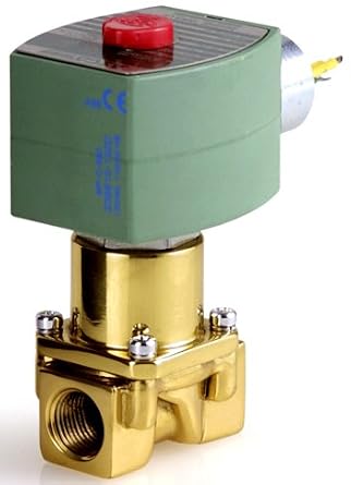 ASCO SV401A02V9BF7 Brass Body Direct Acting Fuel Oil Shutoff Valve, 1/4" Pipe Size, 2-Way Normally Closed, Fluorocarbon Elastomer Sealing, 1/2" Orifice, 1.1 Cv Flow, 120V/60 Hz, 110V/50 Hz