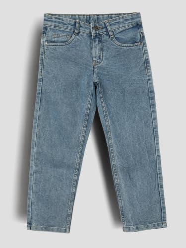 Image of Urbano Juniors Boy's Straight Fit Washed Denim Jeans Stretchable