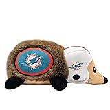 NFL Miami Dolphins Plush Hedgehog Toy for Dogs & Cats, Cool Soft Pet Toy for Fun and Interactive Play, Dog Chew Toy with Squeaker, Licensed Hot Pet Toy
