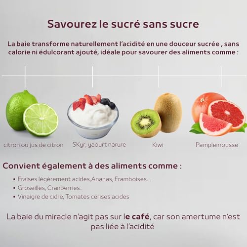 20 baies effet sucrant déshydratées-Goût sucré sans sucre-100% naturel & vegan – Alternative idéale pour diabétiques,sportifs & régimes faibles en sucre-Savoure enfin ton yaourt nature, citron… – vue 5