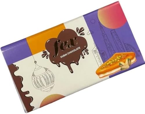 Fex Dubai Kunafa Chocolate, Experience the Exquisite Fusion Of Middle Eastern and Chocolate Artistry With this Pistachio Kunafa Chocolate Bar 230 Gm (From UAE)
