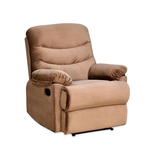 Image of Nilkamal Skelton Wood 1 Seater Upholstered Recliner with Pocket Spring (Color - Brown; Delivery Condition - Knock Down)