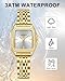 Imagen de CIVO Reloj Mujer Acero Oro: Pequeño Analogico Cuadrado Relojes Pulsera Cuarzo Impermeable