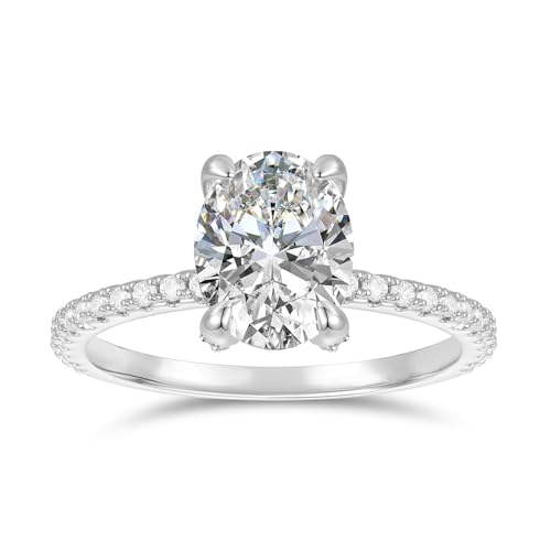 NOVSEAS 14K Gold Moissanite Ring 14k Gold 2 Carat D