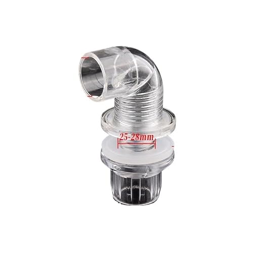 VCALDGFZ 16/20/25/32mm Acrylic Aquarium Fish Tank Adapter Overflow Joints Water Inlet Outlet Supply Pipe Drain Fitting(25mm Elbow)