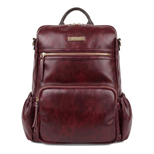 Image of VISMIINTREND Backpack for Woman /Teens Girl, Leather, Stylish, Handbag, Purse,Ladies,Office,Travel,College,Daily-Use,14-inch Laptop Bag, Elegant, Gifts for Women /Girls, Birthday Gift for Wife /Sister