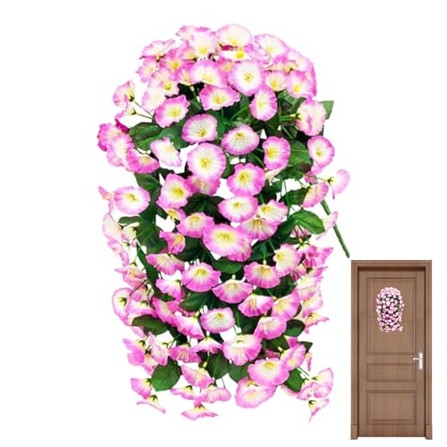 Générique Vignes De Fleurs Artificielles | Gloire du Matin Réaliste,Décoratives Réalistes pour Le Printemps Et L'Automne sur Balcon Terrasse Patio Porte Gazébo Cour Porche