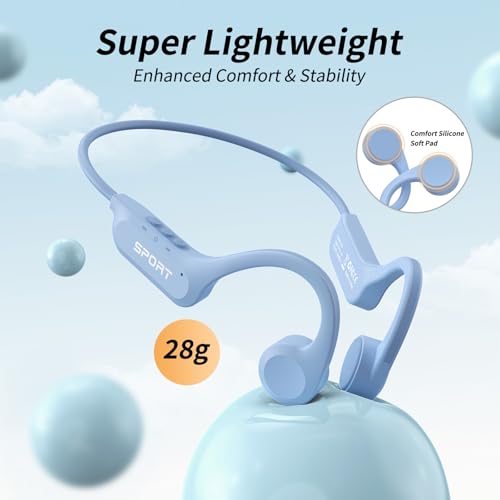 Image of CXK Bone Conduction Headphones Bluetooth 5.4, Open Ear Headphones 10H Playtime Sports Earphones with Mic, IPX6 Waterproof Wireless Headphones for Running