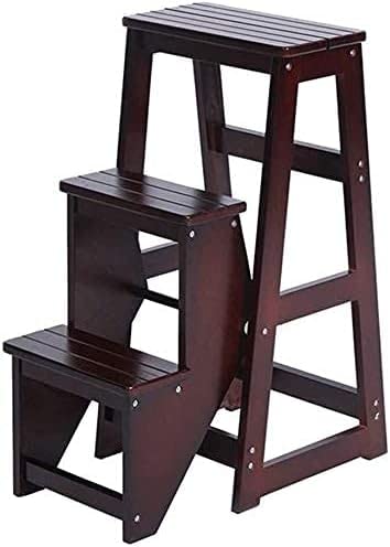 Échelle 3 marches ultra stable pour usage intensif | Escabeau vertical marron