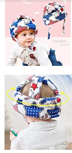 Anti-colisão Bebê Chapéu Protetor Ajustável Infantil Cabeça (AZUL ORELHA)