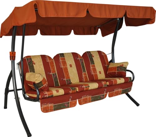 Angerer Balancelle de Jardin Ibiza, Balancelle 3 Places Convertible en Lit, Structure en Acier Galvanisé, Auvent Réglable, Capacité 270 kg, Made in Germany...