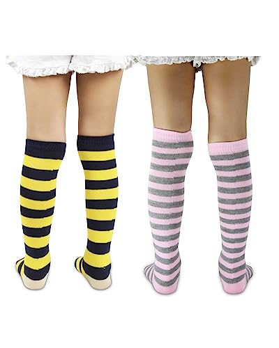 Image of Neska Moda Baby Boys & Girls Cotton Pack of 2 Pair Knee High Socks /Long Socks /Stockings (1-2 Years /2-3 Years /3-4 Years /4-6 Years)-SK1096andSK1100