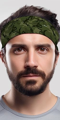 Image of Duwoni Sports Headbands for Men, Moisture Wicking Workout Headband, Sweatband Headbands for Running,Cycling,Football,Yoga,Tennis,Hiking,Hairband for Women and Men