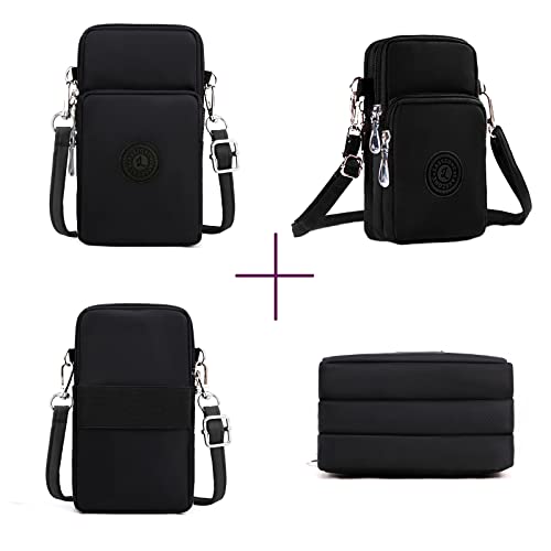 Image of LassZone Cellphone Purse Women Cellphone Crossbody Purse Phone Crossbody Bag Waterproof Nylon Wallet Wristlet Shoulder Bag