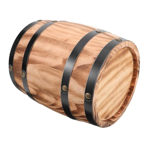 FUNOMOCYA Retro Wood Barrel Ornament Wine Barrel Artistic Craft Prop Home Hotel Decor
