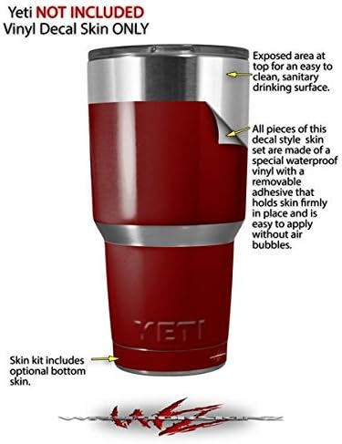 Miniatura 2 de Skin Decal Wrap for Yeti Tumbler Rambler 30 oz Solids Collection Red Dark (Tumbler NOT Included)