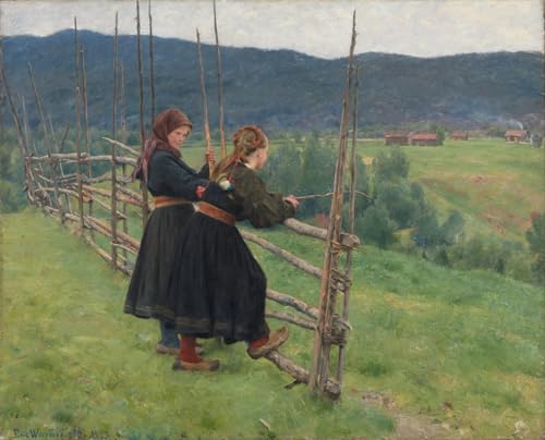 Impression sur Toile Vue de Gvarv de Werenskiold Décoration Murale Premium