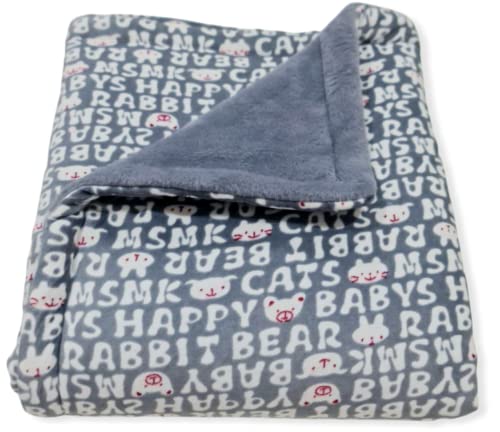 BRANDONN New Born Baby Blankets All Season Fluffy 3 Layered Wrapping Sheet for Baby Boys and Baby Girls, 87 cm x 70 cm, (0-6 Months) (Flannel/Fur & Velvet, lightweight)