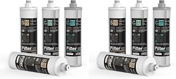 Frizzlife M3005 Replacement Filter Cartridge Set 8 Pack For SK99,SP99,SK99 NEW and SP99 NEW Under Sink Water Filter System