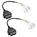 iKKEGOL Pack of 2 OBD OBDII OBD2 16 Pin Female Connector K + CAN K Line Jumper Tester Cable Universal Pigtail DIY Mobley Adapter for Motorcycle Car Truck 1ft Feet 30cm/12 2PCS