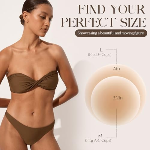 Moulyan Nipple Covers for Women – Reusable Sticky Silicone Nipple Covers,Seamless Nipple Cover with Travel Box2