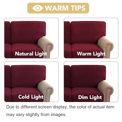 H.VERSAILTEX Multi-Pieces Sofa Covers Stretch Couch Covers Form Fitted Seats and Back Cushions Covers (2 Seat Covers Plus 2 Back Cusion Covers, Bonus 2 Armrest Covers), Burgundy by H.VERSAILTEX - Image 6