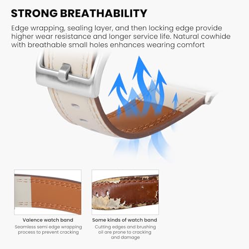 Image of Soft Genuine Leather Band for Apple Watch 49mm 46mm 45mm 44mm 42mm 38mm- Women /Men Vintage Retro Replacement Wristband Strap with Metal Buckle for iWatch Ultra 3 /2 /SE /Series 11 /10 /9 /8 /7 /6 /5 /4 /3 /2 /1