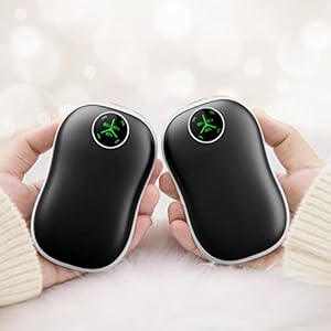 Hand Warmers Rechargeable, 5000mAhX2 Electric Portable Pocket Warmer/Power Bank, 2-in-1 Electric Portable Pocket Hand…