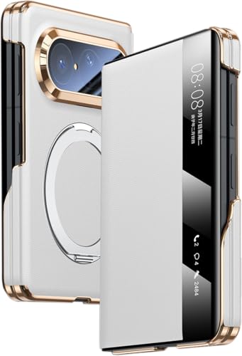 TECSHINE Étui Téléphone en Cuir pour Huawei Pura X Max. Fermeture Magnétique, Coque en Cuir Intelligent/Boîtier de l'Pura X Max