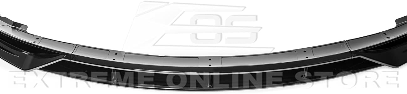 Replacement For 2017-2023 Tesla Model 3 | Performance Track Style ABS Plastic PAINTED GLOSSY BLACK Front Bumper Lower Lip Splitter