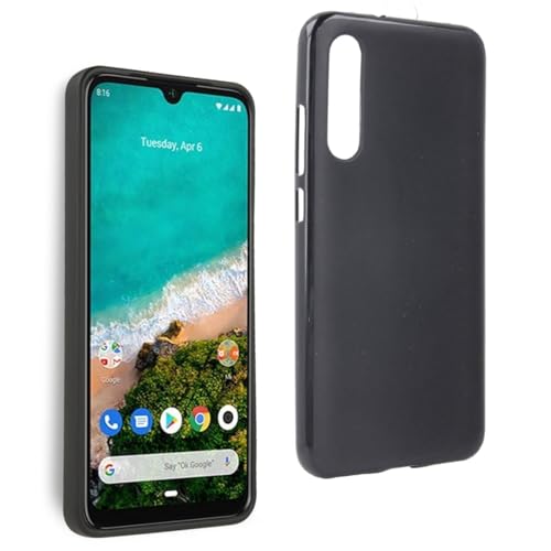 REY Cover in Gel TPU Nera per XIAOMI Mi A3 - CC9e, Ultra Sottile 0,33 mm, Morbido Flessibile, Custodia Silicone
